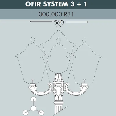 Консоль для паркового фонаря FUMAGALLI OFIR SYS 3L+1  000.000.R31.A0 — Fumagalli