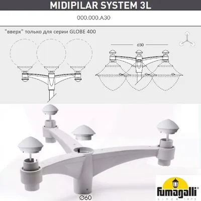 Консоль для паркового фонаря FUMAGALLI MIDIPILAR SYS 3L 000.000.A30.L0 — Fumagalli