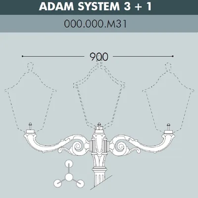Консоль для паркового фонаря FUMAGALLI ADAM SYS 3L+1  000.000.M31.A0 — Fumagalli