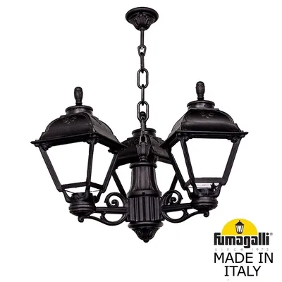 Подвесной уличный светильник (ЛЮСТРА) FUMAGALLI SICHEM/CEFA 3L U23.120.S30.AYE27 — Fumagalli