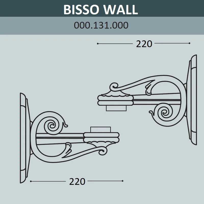 Консоль для паркового фонаря FUMAGALLI BISSO WALL  000.131.000.A0 — уличный светильник Fumagalli