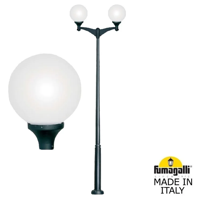 Парковый фонарь FUMAGALLI EKTOR 4000 MIDIPILAR/GLOBE 400 modern 2L G41.372.A20.AYE27 — уличный светильник Fumagalli