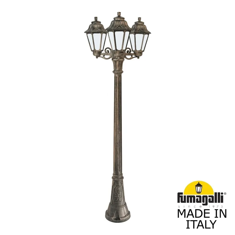 Садово-парковый фонарь FUMAGALLI ARTU BISSO/ANNA 3L E22.158.S30.BYE27 — уличный светильник Fumagalli