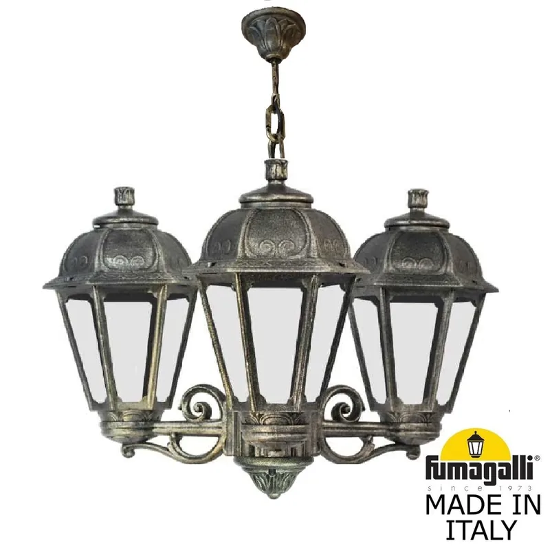 Подвесной уличный светильник FUMAGALLI SICHEM/SABA 3L K22.120.S30.BXE27 — уличный светильник Fumagalli