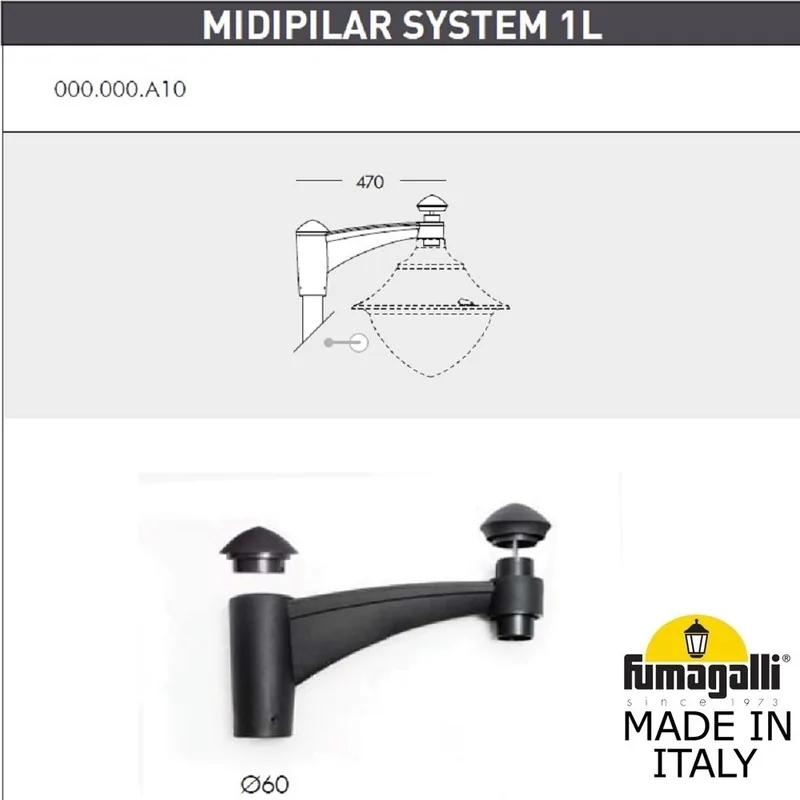 Консоль для паркового фонаря FUMAGALLI MIDIPILAR SYS 1L  000.000.A10.A0 — уличный светильник Fumagalli