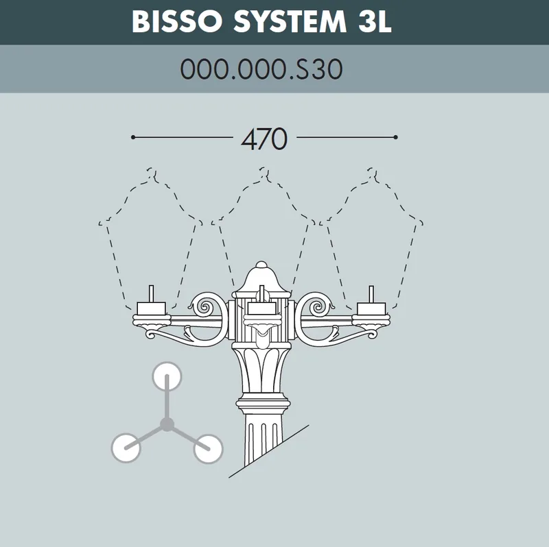 Консоль для паркового фонаря FUMAGALLI BISSO SYS 3L  000.000.S30.A0 — уличный светильник Fumagalli